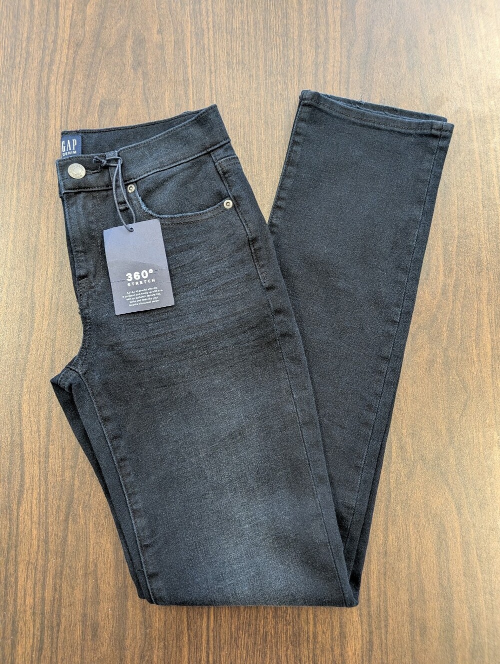 Gap Classic Straight Jeans 25R Black 360 Tech Stretch - Picture 4 of 13